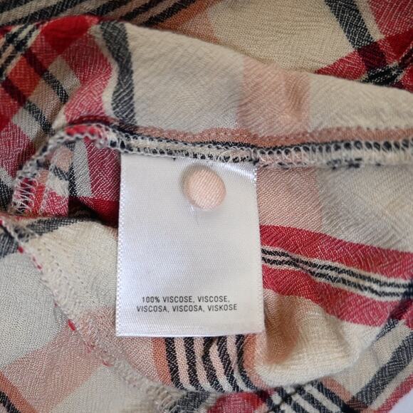 Anthropologie Maeve Women's L Priscillia Plaid Pullover Blouse - Picture 9 of 10